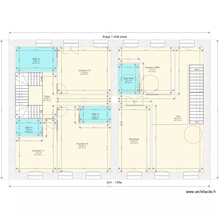 Etage1 surface. Plan de 