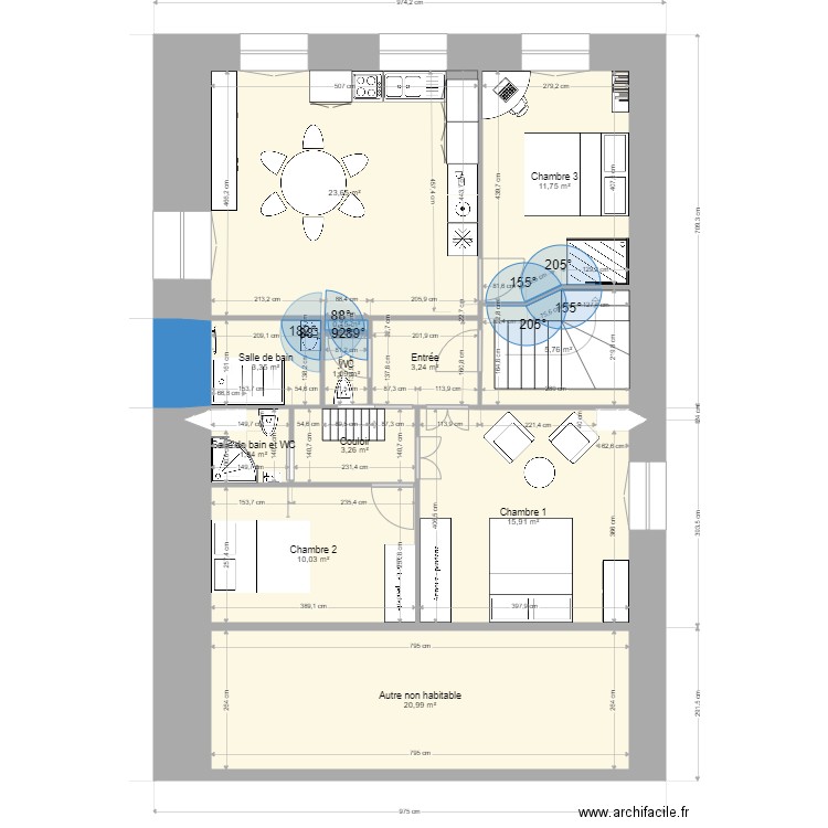 Minimesproj4. Plan de 20 pièces et 204 m2