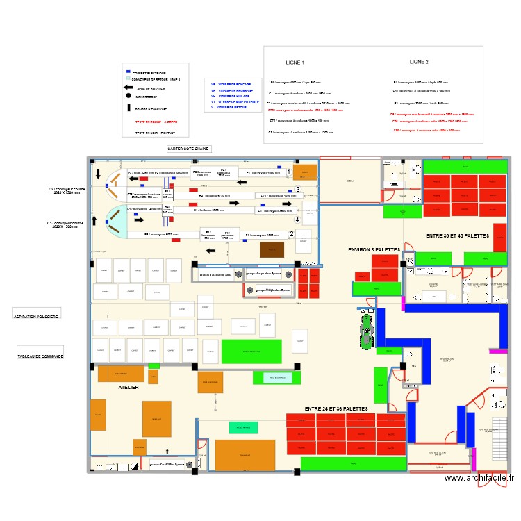nouvelle implantation avec racks de stokage 05/01/2023. Plan de 0 pièce et 0 m2
