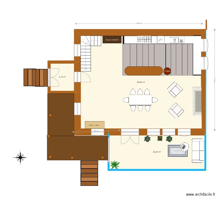 Plan maison bois V7 2022. Plan de 6 pièces et 146 m2
