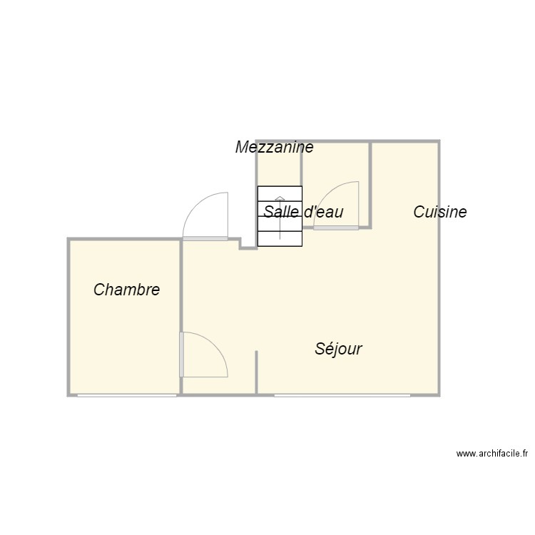 Croquis VANPE. Plan de 3 pièces et 16 m2