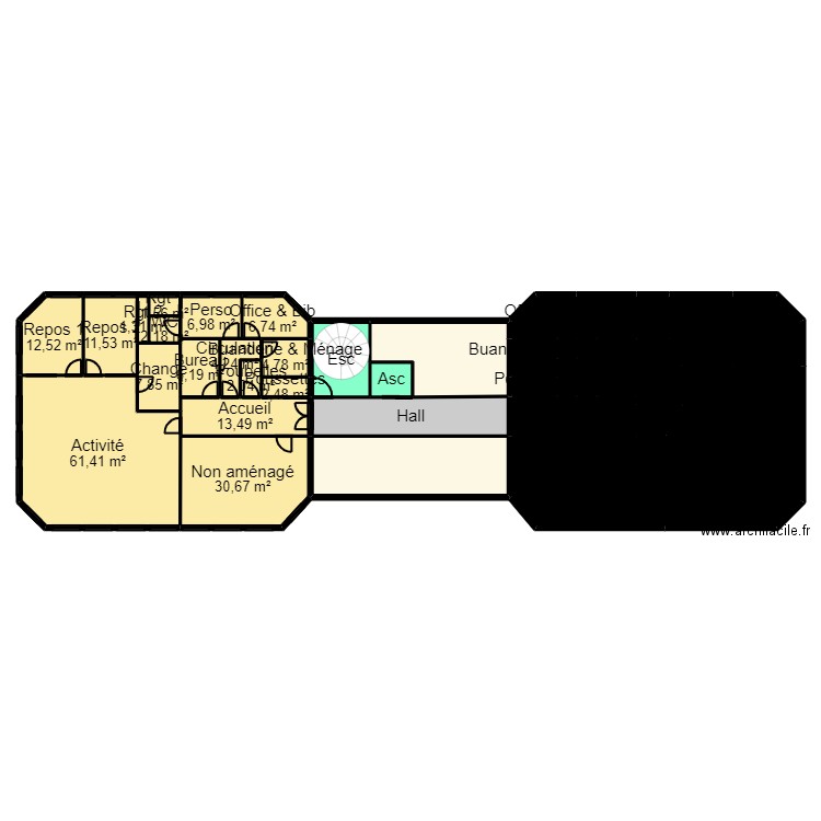 B94VS15F projet_Glob 1. Plan de 35 pièces et 446 m2