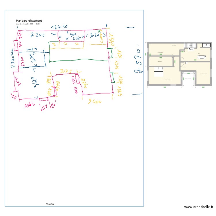 EXTENTION Grives. Plan de 3 pièces et 91 m2