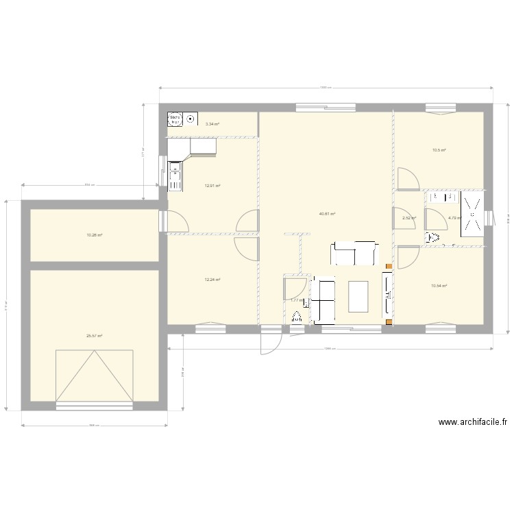 Maison + terrain. Plan de 11 pièces et 135 m2