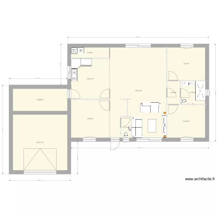 Maison + terrain. Plan de 