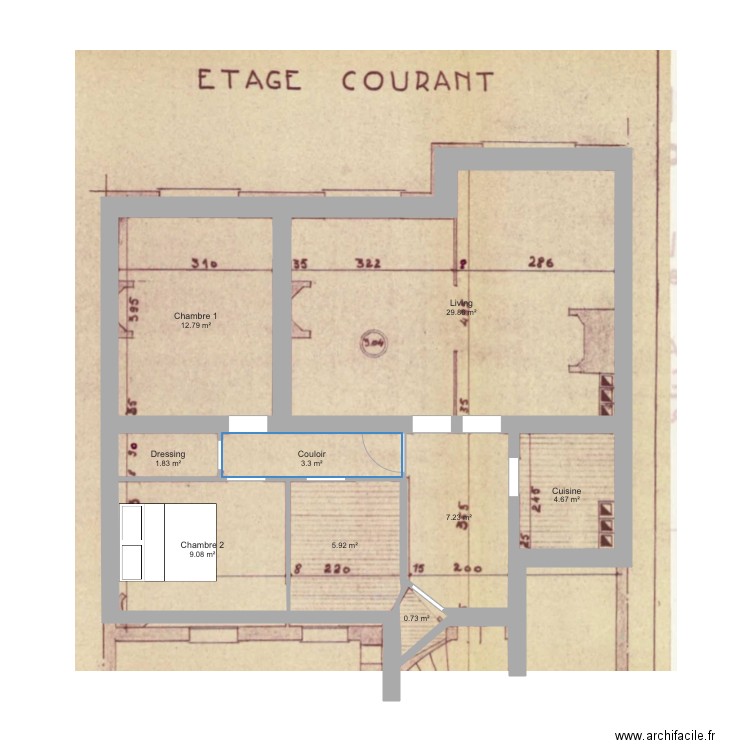 Caulaincourt Base. Plan de 0 pièce et 0 m2