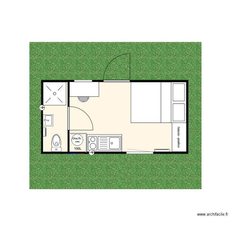 Maison minimaliste intérieur version côte. Plan de 0 pièce et 0 m2