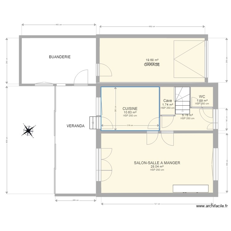 rez de chauss&eacute;e. Plan de 0 pièce et 0 m2