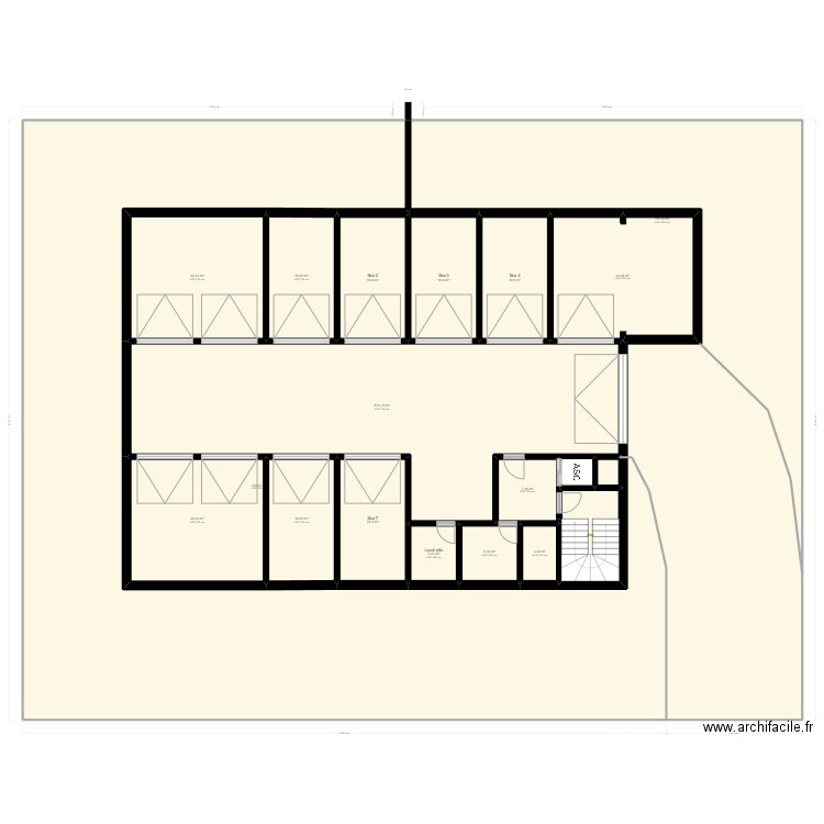 AL projet 04. Plan de 110 pièces et 1662 m2