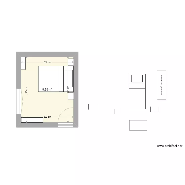chambre juliette. Plan de 