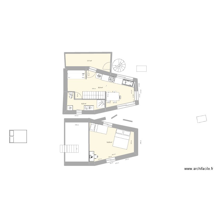 BRETI OSSATURE bis. Plan de 4 pièces et 49 m2