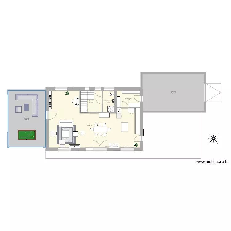 Saint Rustice RDC. Plan de 