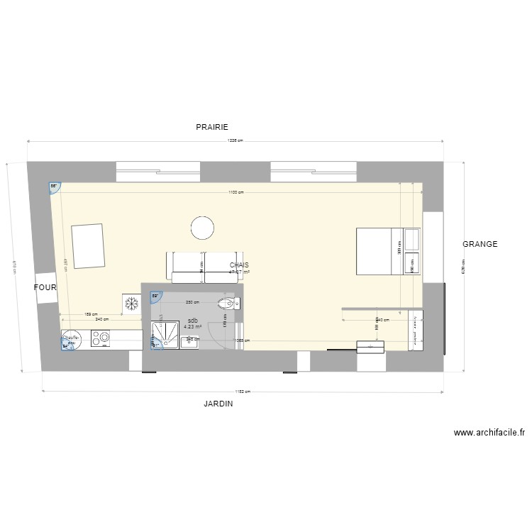 Chais avec sdb cuisine. Plan de 0 pièce et 0 m2