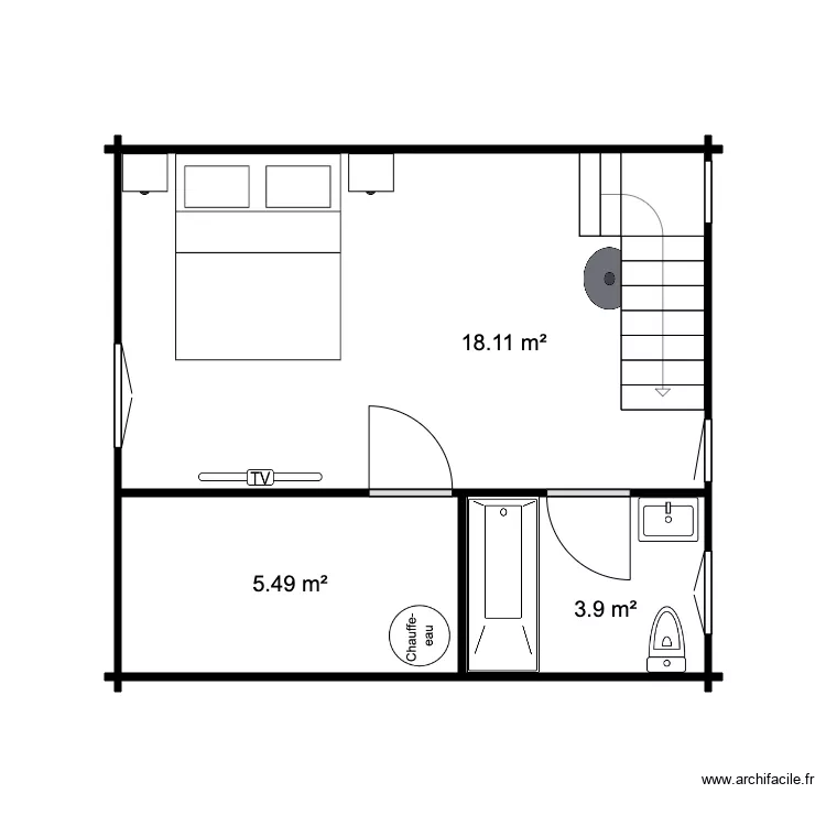 Etage  Chalet 28 M  SDB 2. Plan de 