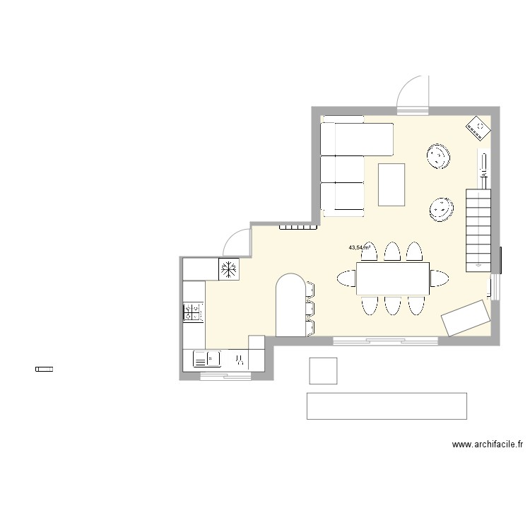 Maison Ecureuils SALON CUISINE. Plan de 0 pièce et 0 m2