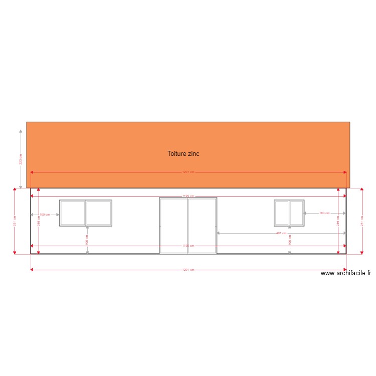 facade ouest22. Plan de 0 pièce et 0 m2