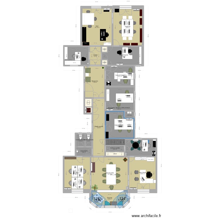 Diag484Hyp1Abril2023. Plan de 27 pièces et 209 m2