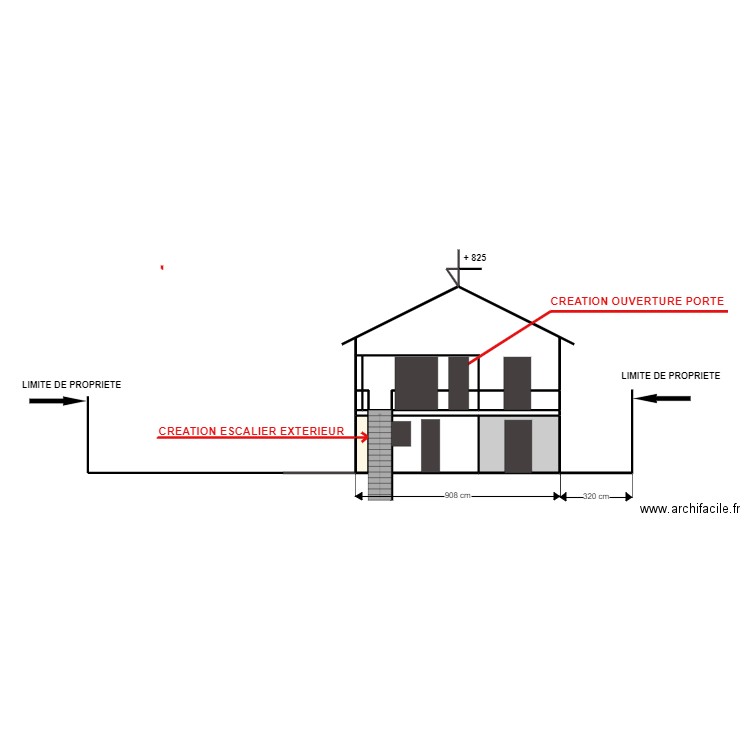 Facade SUD Poli Projet. Plan de 13 pièces et 32 m2