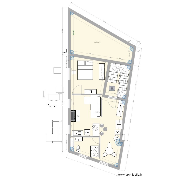 boucherie 1 er etage definitif salon a droite. Plan de 0 pièce et 0 m2