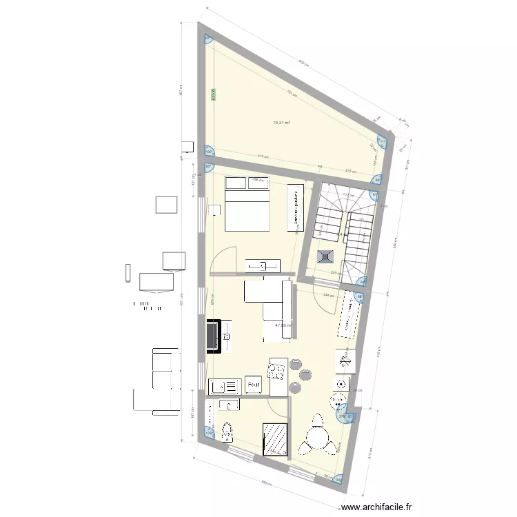 boucherie 1 er etage definitif salon a droite. Plan de 