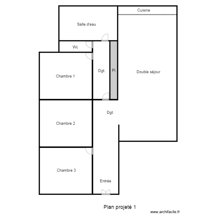 plan axel projet&eacute; 1. Plan de 