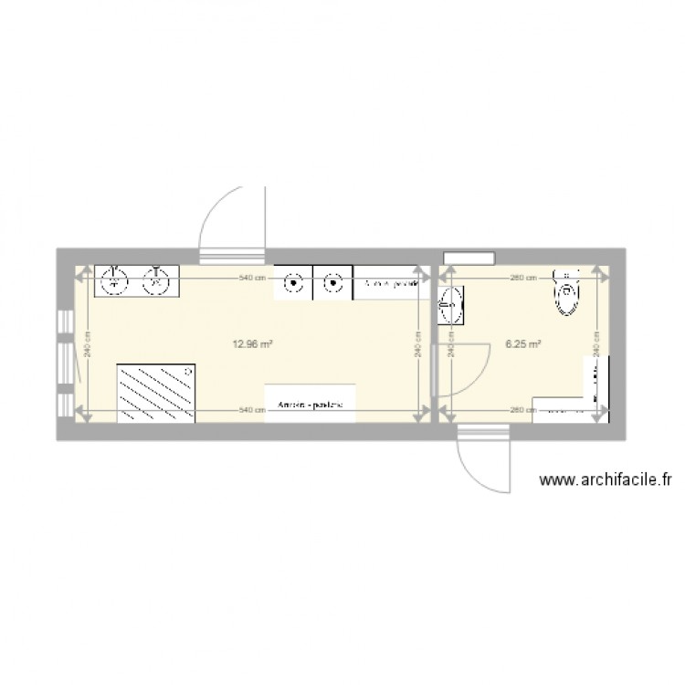 Salle de Bain 1. Plan de 0 pièce et 0 m2