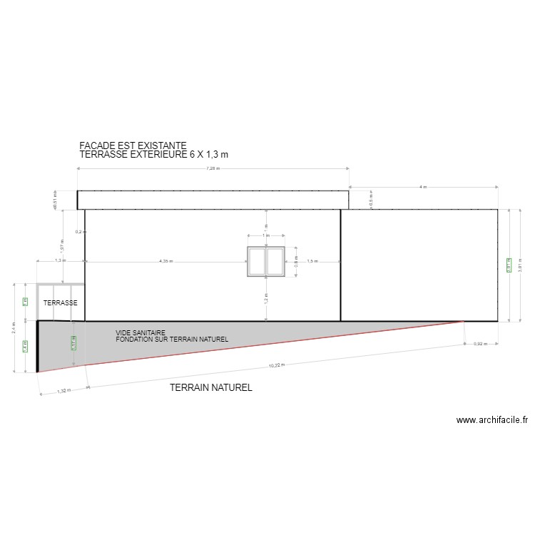 FACADE EST EXISTANTE. Plan de 0 pièce et 0 m2