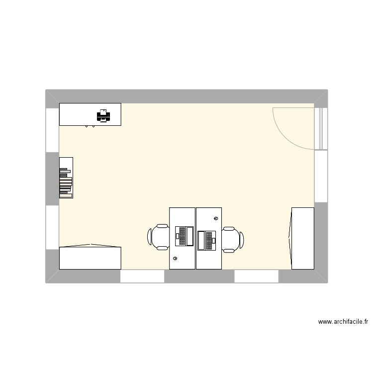 plan bureau. Plan de 1 pièce et 16 m2