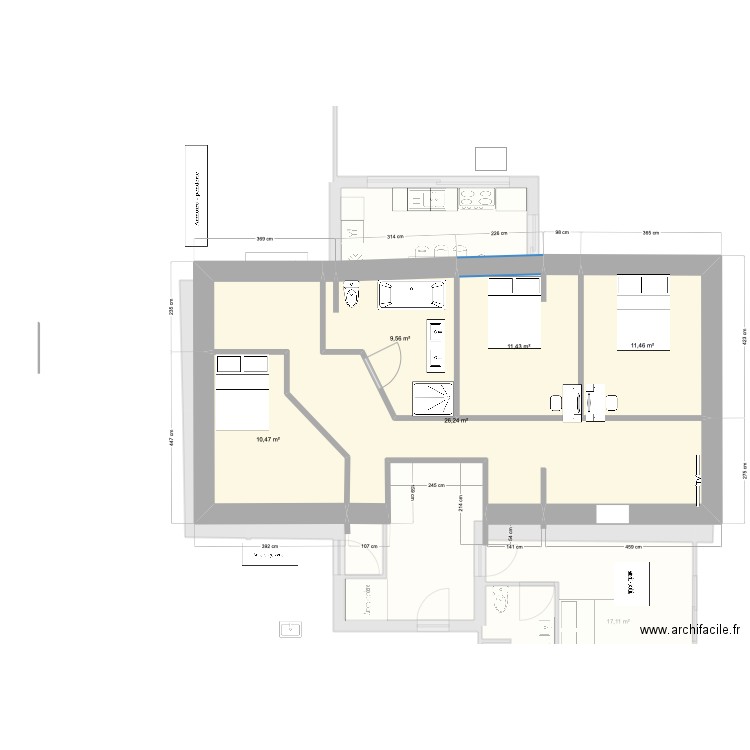 haut autre. Plan de 24 pièces et 543 m2