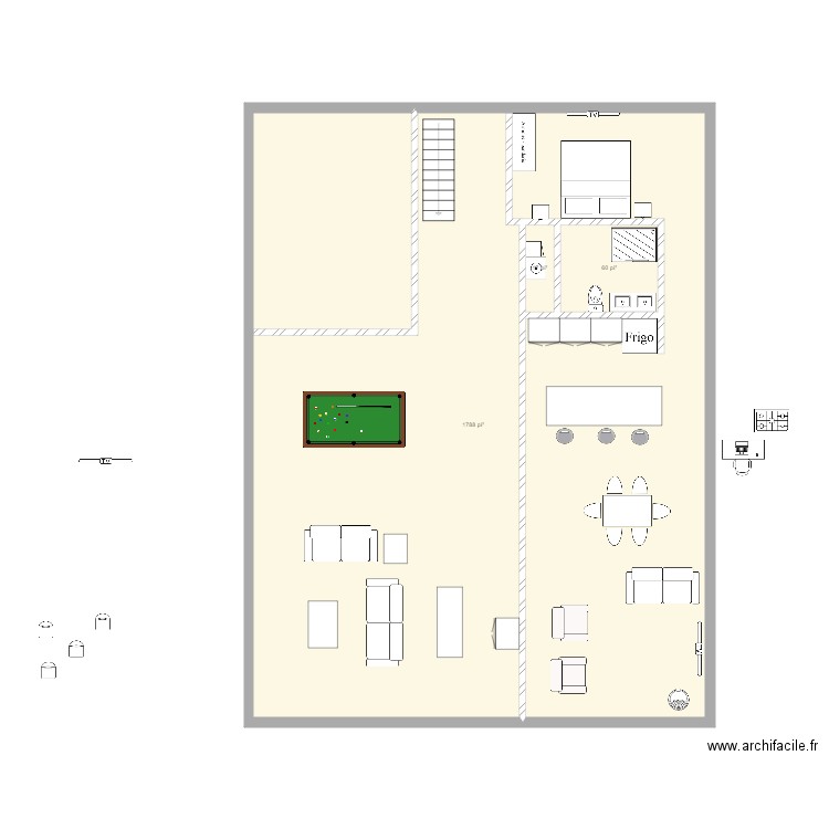 rez jardins SS escalier centre. Plan de 0 pièce et 0 m2