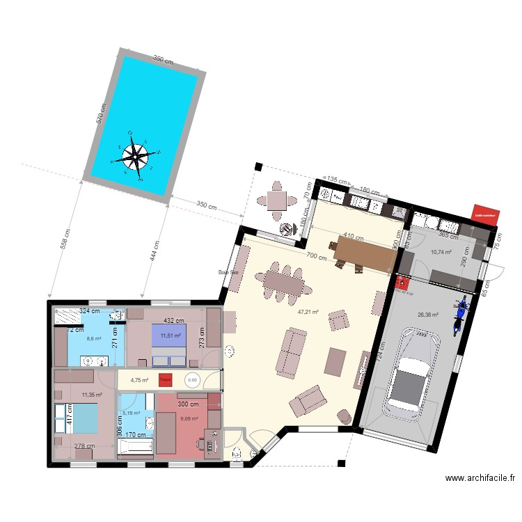 JPM 010422 EXE. Plan de 8 pièces et 210 m2