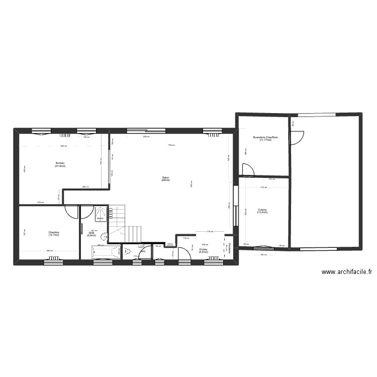 12RDCAprés+. Plan de 2 pièces et 136 m2