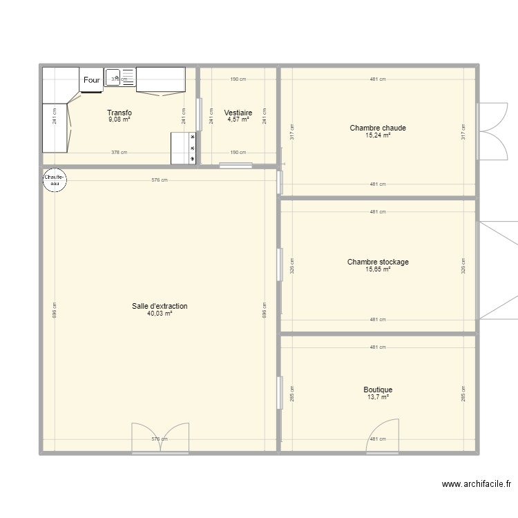 MIELLERIE COTÉ. Plan de 6 pièces et 98 m2