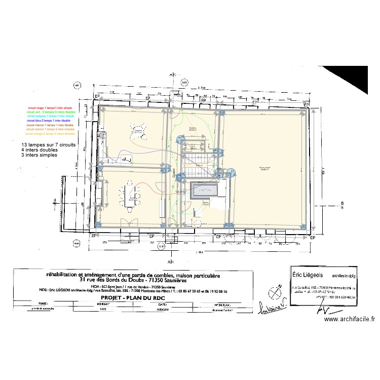 Fontaine Rdc éclairage. Plan de 0 pièce et 0 m2