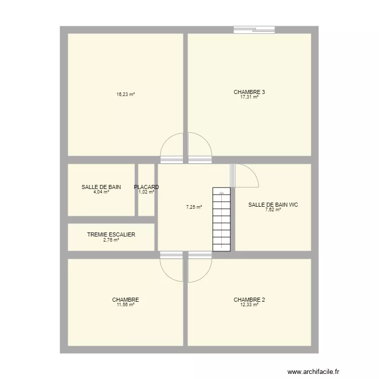 maison Lambersart ETAGE. Plan de 