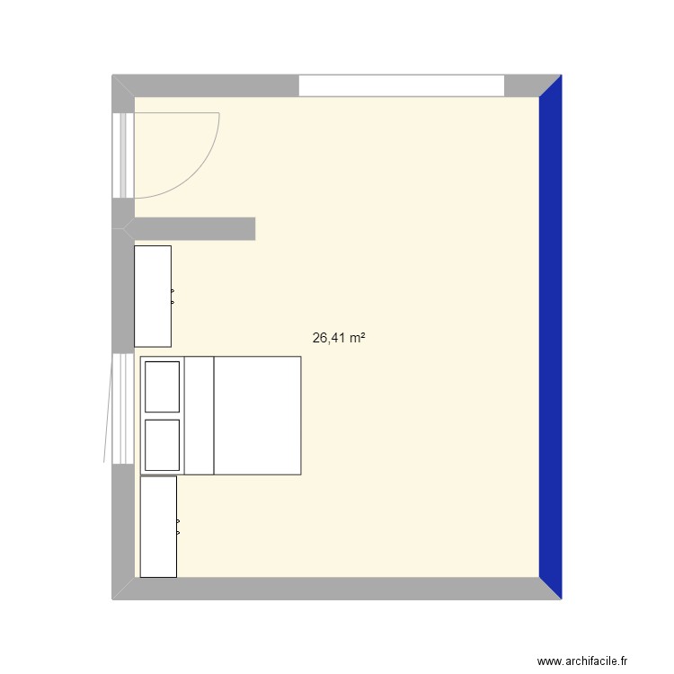Exemple de plan. Plan de 1 pièce et 26 m2