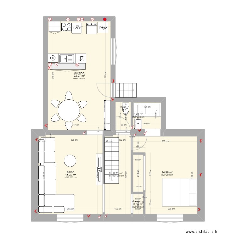 61 cruguel 3. Plan de 6 pièces et 65 m2