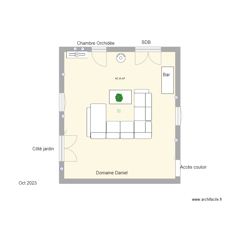 Domaine Daniel . Plan de 1 pièce et 41 m2