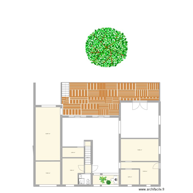 aiguelongue. Plan de 9 pièces et 89 m2