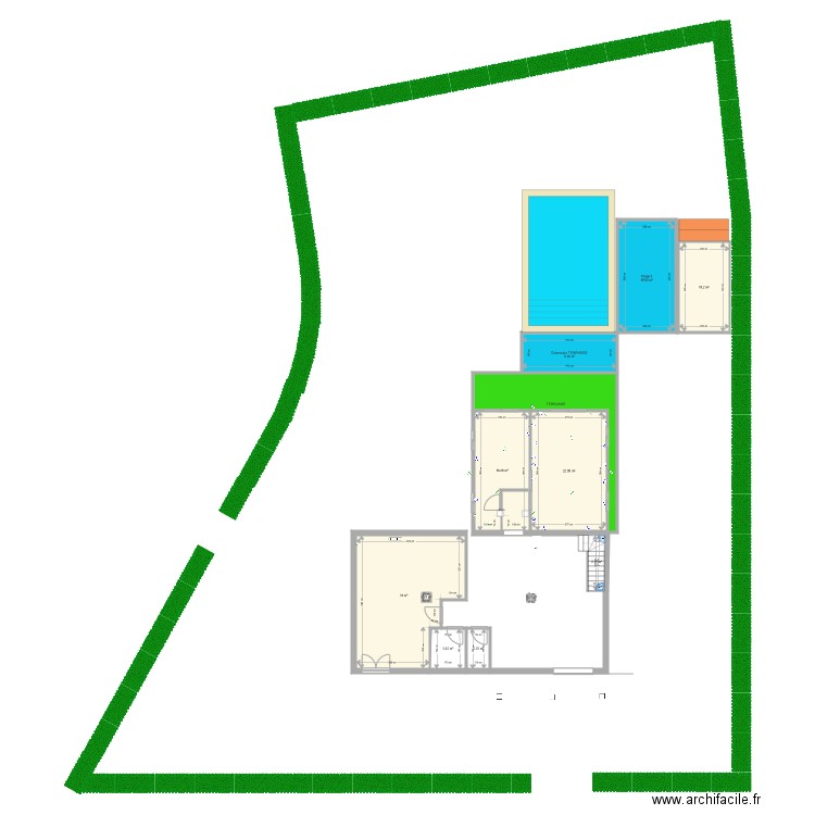 Villeneuve extension terrasses piscine. Plan de 0 pièce et 0 m2