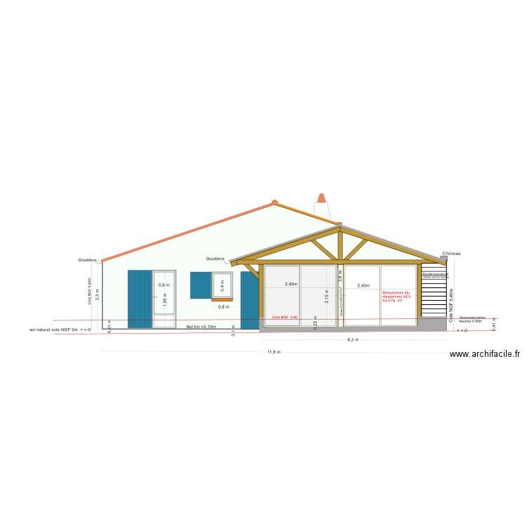 Pignon NORD 04. Plan de 0 pièce et 0 m2