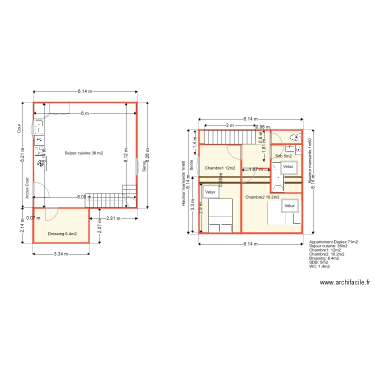 planDuplexInterne1606201910h27. Plan de 0 pièce et 0 m2