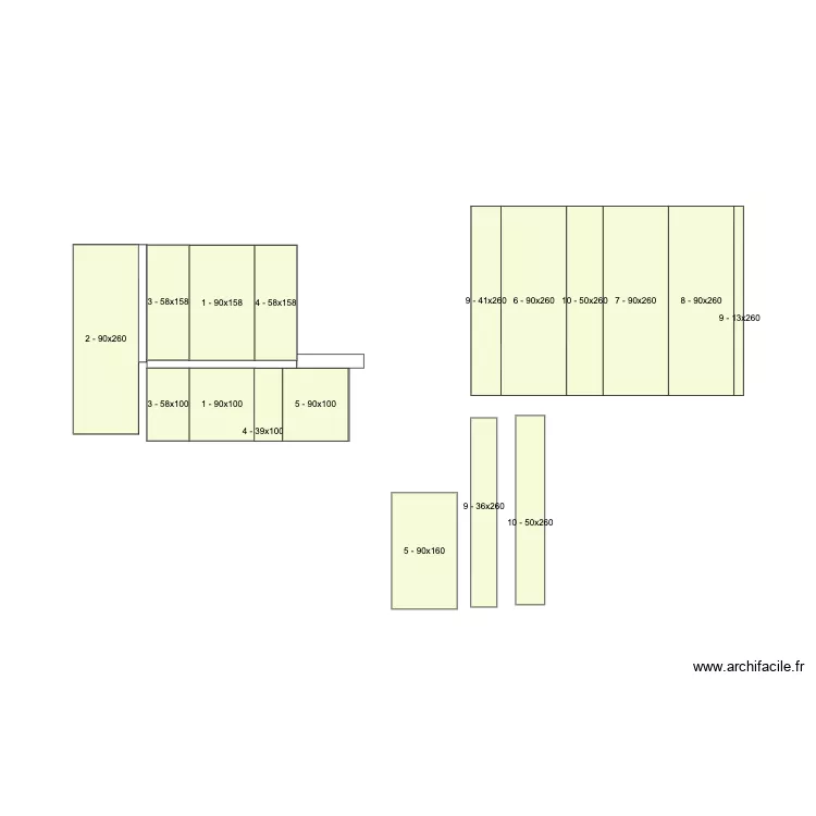panneau sdb. Plan de 