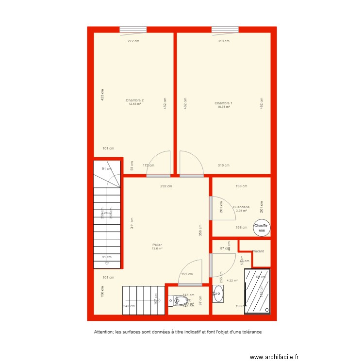 BI 2747 étage 1 côté. Plan de 0 pièce et 0 m2