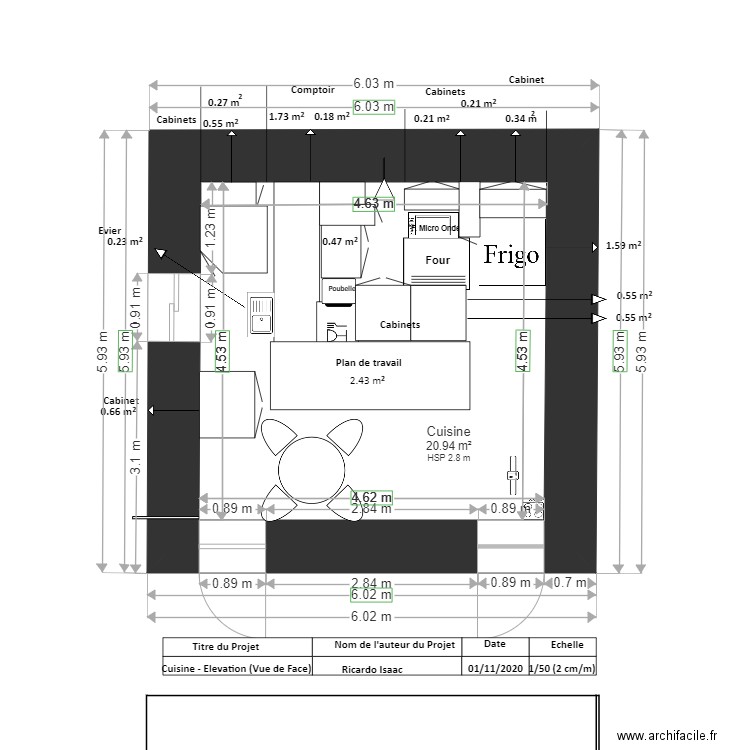 PLAN   CUISINE VUE DESSUS FINAL 000000. Plan de 0 pièce et 0 m2