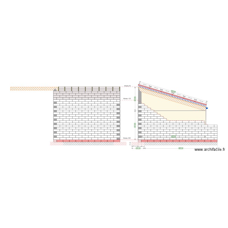 Carport solaire coupe2. Plan de 2 pièces et 22 m2