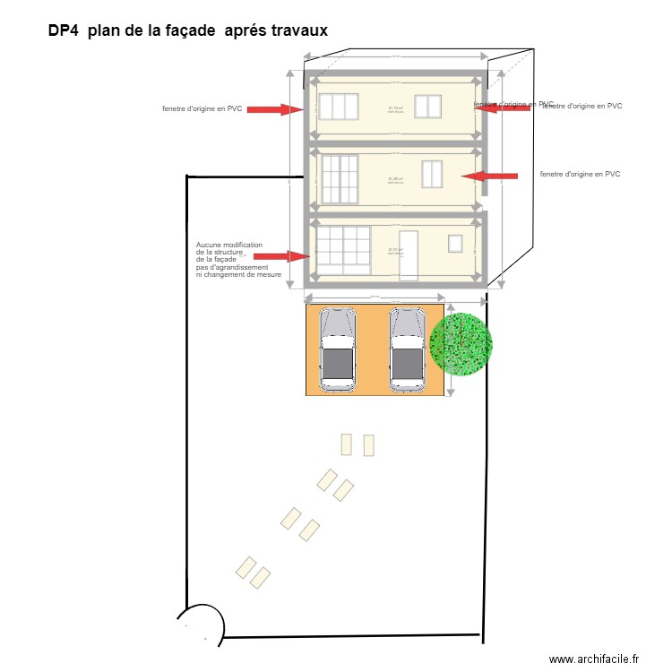 DP4 facade 6  apres travaux . Plan de 0 pièce et 0 m2