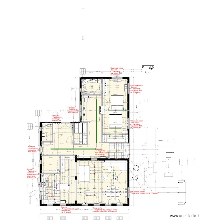 Plan Upirvichi - eclairage 03/12. Plan de 10 pièces et 175 m2