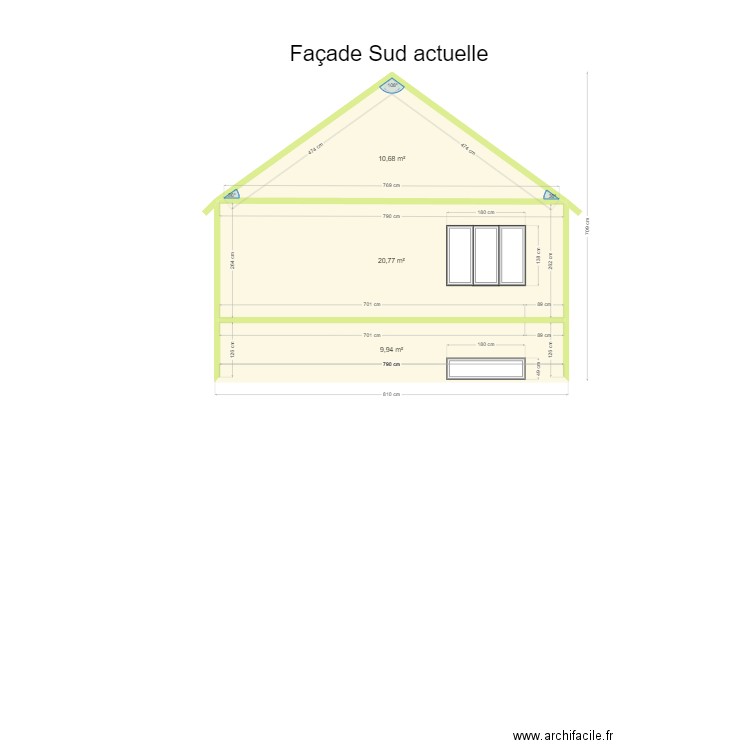 Plan de facade. Plan de 0 pièce et 0 m2