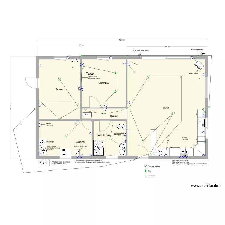 Maison Castel 90m2 elec. Plan de 